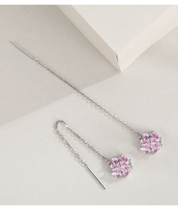 Wholesale Women's Sweet Flower Pattern 925 Sterling Silver Electroplated Cross Chain Necklace