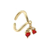 Wholesale Women's Sweet Fruit Style Copper Dripping Oil Opening Adjustable Ring