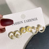 Wholesale Women's Sweet Geometric Artificial Pearl And Alloy Fishtail Moon Earrings Set With Pearl Inlaid