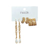 Wholesale Women's Sweet Geometric Artificial Pearl And Alloy Fishtail Moon Earrings Set With Pearl Inlaid