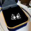 Wholesale Women's Sweet Geometric Copper And 925 Silver Earrings Set With Pearls