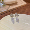 Wholesale Women's Sweet Geometric Copper And 925 Silver Earrings Set With Pearls
