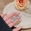 Wholesale Women's Sweet Geometric Copper And 925 Silver Earrings Set With Pearls