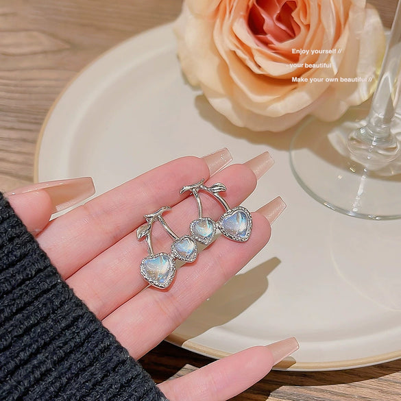 Wholesale Women's Sweet Geometric Copper And 925 Silver Earrings Set With Pearls