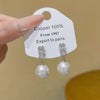 Wholesale Women's Sweet Geometric Copper And 925 Silver Earrings Set With Pearls