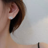 Wholesale Women's Sweet Geometric Copper And 925 Silver Earrings Set With Pearls