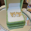 Wholesale Women's Sweet Geometric Copper And 925 Silver Earrings Set With Pearls