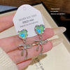 Wholesale Women's Sweet Geometric Copper And 925 Silver Earrings Set With Pearls