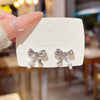 Wholesale Women's Sweet Geometric Copper And 925 Silver Earrings Set With Pearls