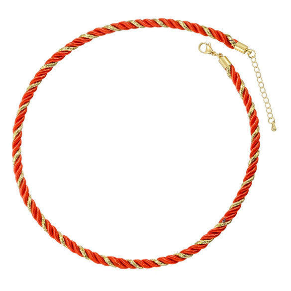 Wholesale Women's Sweet Geometric Cord Handwoven Copper Pendant Necklace