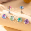 Wholesale Women's Sweet Geometric Inlaid Zircon Titanium Steel Ear Nail