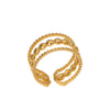 Wholesale Women's Sweet Geometric Stainless Steel Opening Adjustable Oil Pressure Electroplated Ring