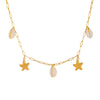 Wholesale Women's Sweet Geometric Titanium Steel Dolphin Pendant Beach Necklace With Pearl Electroplated