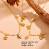 Wholesale Women's Sweet Geometric Titanium Steel Dolphin Pendant Beach Necklace With Pearl Electroplated