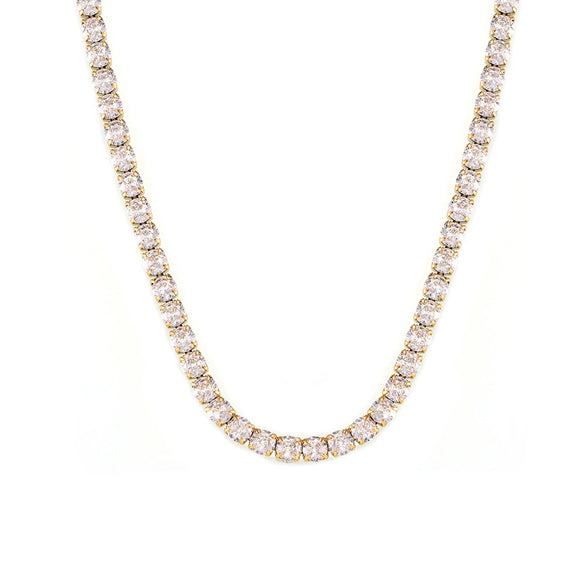 Wholesale Women's Sweet Geometric Zircon 316L Stainless Steel Necklace With 18K Gold Plated Chain