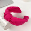 Wholesale Women's Sweet Handmade Cloth Widebrimmed Knotted Solid Color Cross Hair Band Hair Accessories