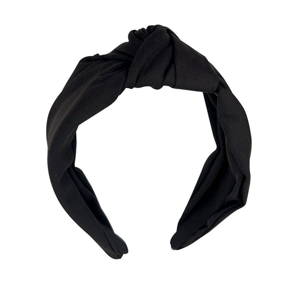 Wholesale Women's Sweet Handmade Cloth Widebrimmed Knotted Solid Color Cross Hair Band Hair Accessories