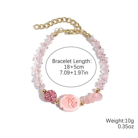 Wholesale Women's Sweet Light Luxury Highend Bracelet With Artificial Crystal Diamond Set Geometric Pattern