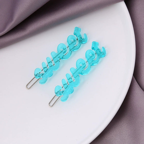 Wholesale Women's Sweet Metal Acetate Letter Clips Oil Dripping And Carved Design Including Side Clips Bangs Clips And Frog Clips