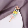 Wholesale Women's Sweet Metal Acetate Letter Clips Oil Dripping And Carved Design Including Side Clips Bangs Clips And Frog Clips