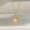 Wholesale Women's Sweet Plants Flowers Geometric Titanium Steel And Copper Electroplated Lip Chain Necklace