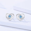 Wholesale Women's Sweet Style Heart Shape Inlaid Zircon Sterling Silver Stud Earrings