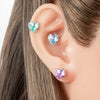 Wholesale Women's Sweet Style Heartshaped Zircon Inlaid Titanium Steel Ear Nail