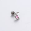 Wholesale Women's Sweet Style Titanium Steel Earrings With Pink Zircon And Heart Shape Design