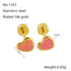 Wholesale Women's Sweet Style Titanium Steel Heart Shaped Dripping Oil Earrings