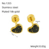 Wholesale Women's Sweet Style Titanium Steel Heart Shaped Dripping Oil Earrings