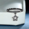 Wholesale Women's Sweet Stylish Copper Star Heartshaped Zircon Jewelry Pendant Ring