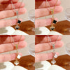 Wholesale Women's Tassel Double Fourleaf Clover Pendant Necklace In Titanium Steel And Copper Inlaid With Zircon Featuring Flower Pattern