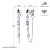 Wholesale Women's Tassel Earrings 925 Sterling Silver Geometric Colorful Zircon