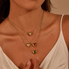 Wholesale Women's Threedimensional Heartshaped Geometric Stainless Steel 18K Gold Electroplated Necklace