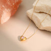 Wholesale Women's Threedimensional Heartshaped Geometric Stainless Steel 18K Gold Electroplated Necklace