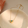 Wholesale Women's Threedimensional Heartshaped Geometric Stainless Steel 18K Gold Electroplated Necklace
