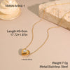 Wholesale Women's Threedimensional Heartshaped Geometric Stainless Steel 18K Gold Electroplated Necklace