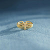 Wholesale Women's Threelayer Cross Adjustable Ring S925 Sterling Silver Geometric Electroplated