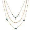 Wholesale Women's Threelayer Geometric Stainless Steel Necklace With Electroplating Niche Light Luxury Style