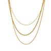 Wholesale Women's Threelayer Stacked Snake Bone Chain Twist Chain 18K Real Gold Electroplated Titanium Steel Geometric Necklace