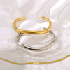 Wholesale Women's Titanium C Shaped Irregular Geometric Python Pattern Stainless Steel 18K Gold Plated Open Bracelet With Vacuum Plating In 18K Furnace