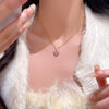 Wholesale Women's Titanium Steel Alloy Heart Shape Electroplated Clavicle Love Necklace