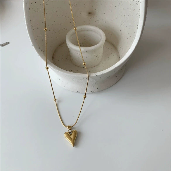 Wholesale Women's Titanium Steel And Alloy Simple Geometric Handmade Pendant Necklace With Ball Chain