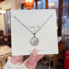 Wholesale Women's Titanium Steel And Copper Animal Zodiac Butterfly Zircon Pearl Pendant Necklace With Electroplating And Cross Chain