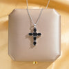 Wholesale Women's Titanium Steel And Copper Geometric Cross Pendant Necklace With Real Gold Electroplating And Inlaid Zircon And Diamonds