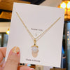 Wholesale Women's Titanium Steel And Copper Mermaid Geometric Light Luxury Collarbone Necklace With Diamond Design And Cross Chain
