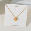 Wholesale Women's Titanium Steel And Copper Water Drop Cherry Pendant Clavicle Chain Jewelry With Flower And Geometric Pattern And Electroplating Process Sweet Style