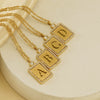 Wholesale Women's 316L Stainless Steel And 18K Gold Plated Diamond Letter Pendant Necklace With Cross Chain