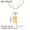 Wholesale Women's Titanium Steel And Pearl Fan Shaped Double Chain Tassel Jewelry Set With Geometric Pattern And Vacuum Plating In Furnace 18K Electroplating Process
