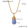 Wholesale Women's Titanium Steel And Resin Water Drop Pendant Cauliflower Texture Clavicle Necklace With Casting Process And 18K Real Gold Plated Color Retention